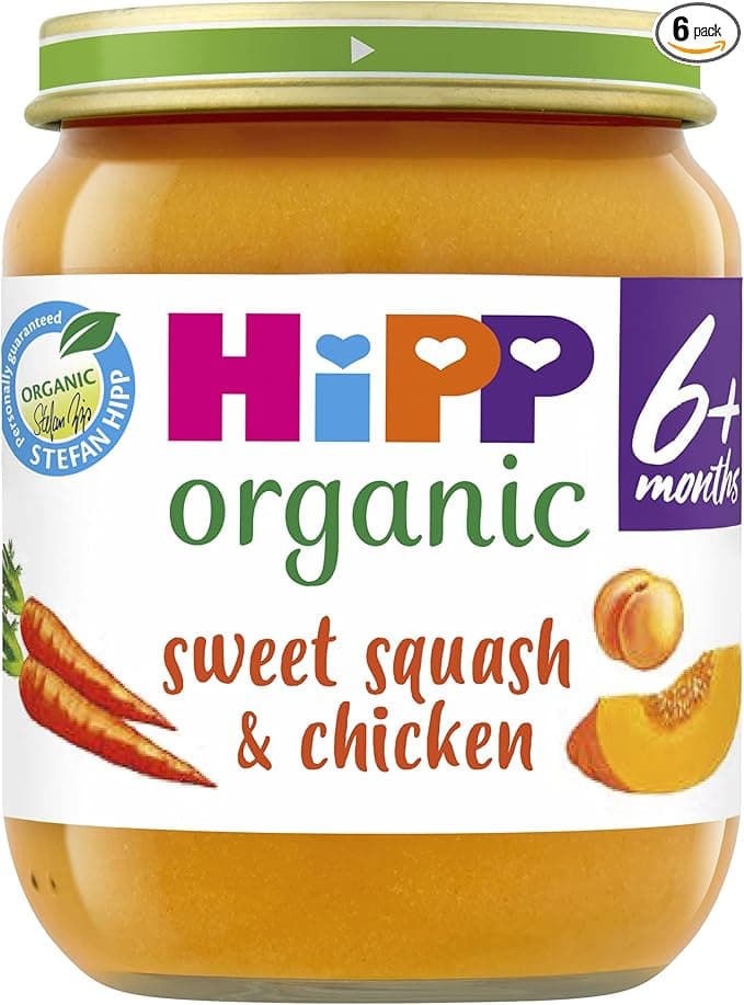 HiPP Organic Sweet Squash & Chicken Baby Food Jar 6+ Months (6 x 125g)