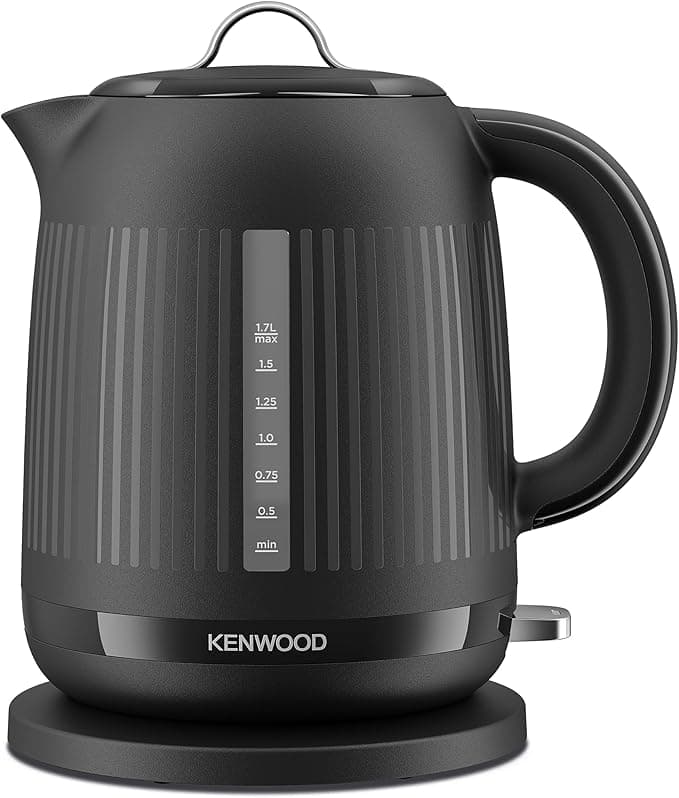 Kenwood Dawn Electric Kettle, 360° Swivel Base, Water Level Indicator, Cord Storage, Boil-Dry Protection, Removeable Filter, Capacity 1.7L, ZJP09.000BK, 3000W, Midnight Black
