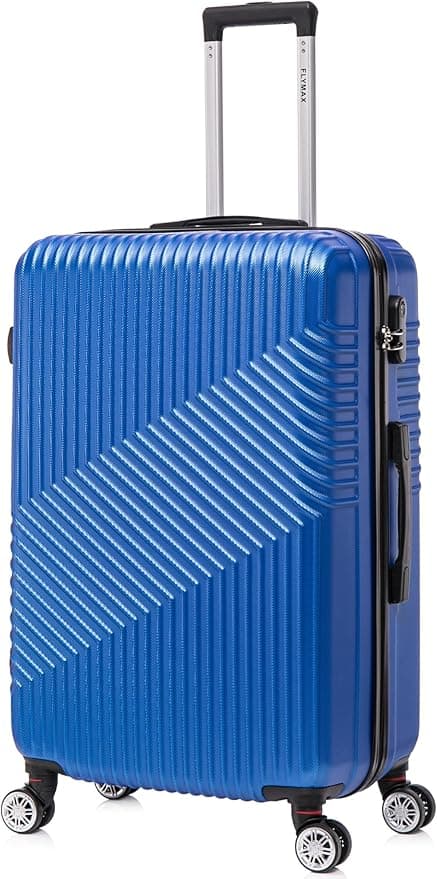 FLYMAX 29" Large Suitcases 4 Wheel Spinner Super Lightweight Luggage Hard Shell Durable Check in Hold Built-in 3 Digit Combination Navy