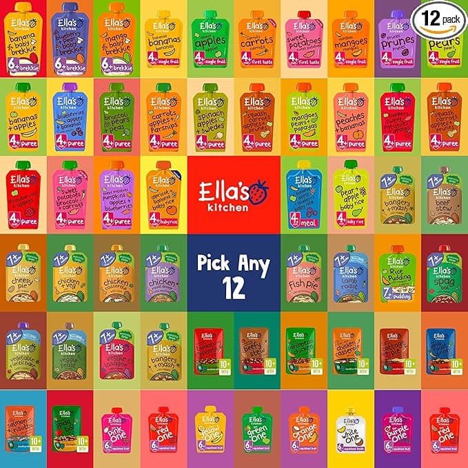 Ella's Kitchen Variety Pack Pick Any 12 Organic Baby Food Pouches Smoothies From 4 to 10+ months